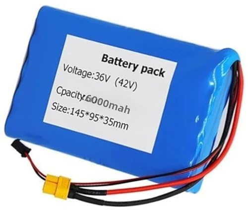 36V 6Ah Batterie pour Vélo Électrique 36V 10S2P Batterie De Remplacement Étanche pour Moteur De Vélo Électrique 50W 150W 250W 350W, avec Chargeur