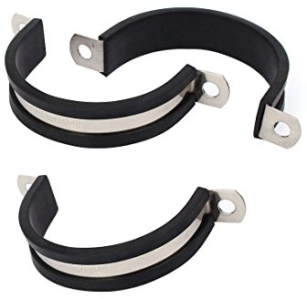 Sourcingmap 48mm Dia EPDM Rubber Lined U Shaped Pipe Tube Wire Clamps Clips 3pcs