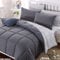 MOHAP Couette Bicolore 4 Saisons Couette d'été Légère 450g/m² 220x240cm Hypoallergénique Gris Foncé + Gris Clair Couette de Lit Réversible 2 Personnes Edredon