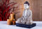 wandmotiv24 Fototapete Buddha-Statue aromatische Kerzen, XS 150 x 105cm - 3 Teile, Wanddeko, Wandbild, Wandtapete, Wellnes, Spa, Entspannung M0969
