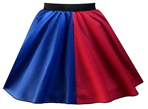 Harley-Rock für Damen, Rot / Blau, 4 Stile – Harlekin-Super-Bösewicht, Halloween-Kostüm