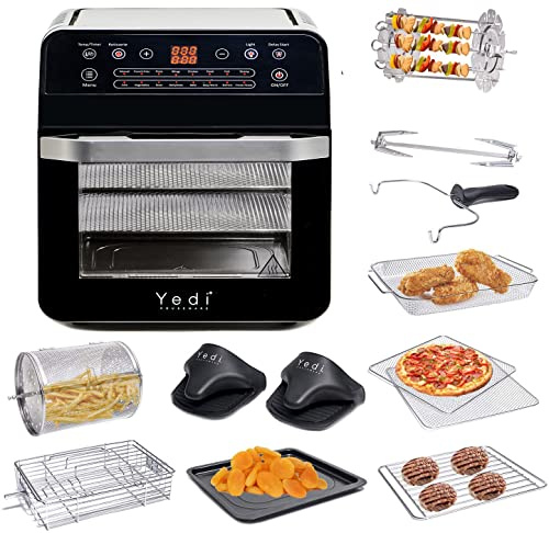 Yedi Paquete total 18 en 1 horno freidora de aire, freidora de aire con asador y deshidratador + 100 recetas, 12.7 cuartos de galón
