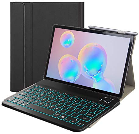 Lobwerk 2in1 Bluetooth Tastatur und Cover für Samsung Galaxy Tab S5e SM-T720 SM-T725 11 Case Schutz Hülle Schwarz