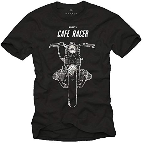 Cafe Racer T-Shirt Boxer Twin Motorrad Schwarz Herren Größe XXXXL