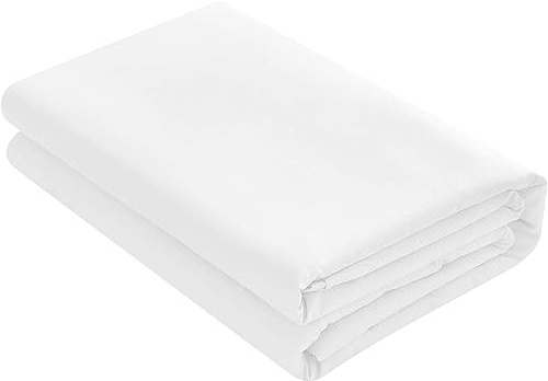 HOME ACE Non Iron Percale Flat Sheet Super King Bed White, 180 Thread Count 100% Poly Cotton Top Sheets Superking Bedding, Polycotton White Bed Sheet Superking Size Bed Cotton Flat Sheet