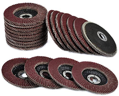 4.5 Inch Flap Discs, Akamino 20 PCS 40 Grit Sanding Pad for Angle Grinder, Compatible with Dewalt Makita