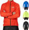 FDX Men’s Cycling Jacket - Waterproof Lightweight Breathable Cycle Rain Tops - High Visibility Full Sleeves Taped Seams Reflective Jersey - Windproof Coat for Running, Bike Racing (Red XX-Large)