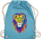 Shirtracer Turnbeutel Rucksack - Dschungel Deko Wildnis - Löwe Lion - Unisize - Hellblau - stofftasche baumwolle sportbeutel aus stoff gym bag turn tasche baumwoll kordel beutel mit sport