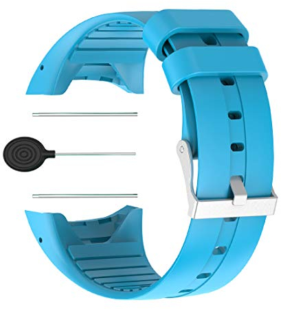 Huwokxix Armband Kompatibel mit Polar M400, Verstellbares Silikon Uhrenarmband Sport Ersatzband für Polar M400 (Blau)