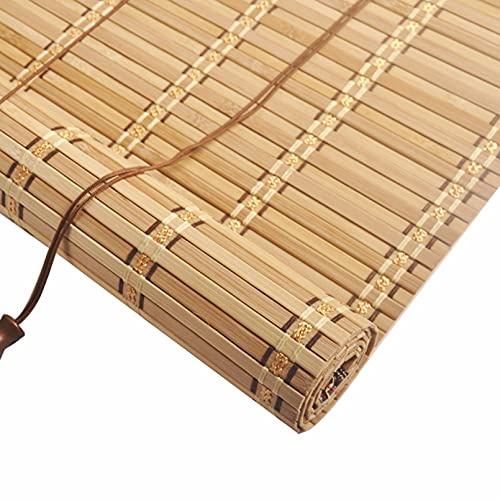 Retro Bambusrollo Rollos Außenrollo für Fenster und Türen,Natur Holz-Jalousie Raffrollo,Atmungsaktive,Sonnenschutz und Sichtschutz Rollo Seitenzugrollo für Innenhaus,Büro,Küche (60x120cm/24x47in)