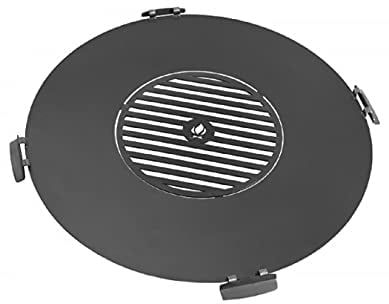 CooKing Grillplatte mit Rost aus Stahl Grill - Ø 78cm - 3mm stark - Der runde Rost hat Vier passende Griffe