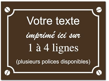 Placa decorativa de aluminio personalizada para interior y exterior 20x15cm Marrón