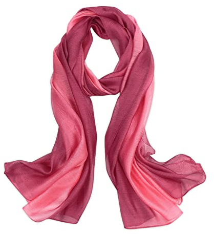 LumiSyne Seidenschal Damen Farbverlauf Baumwolle Leinen Seidentuch Mode Eleganten Leichte Weich Halstuch Sonnencreme Stola Ganzjährig