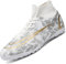 VLOOKST Boys' Football Boots Kids Girls Astro Turf Trainers Non-Slip Junior Soccer Shoes Sports Shoes Outdoor Athletic Sneakers Football Shoes Unisex White 10.5UK