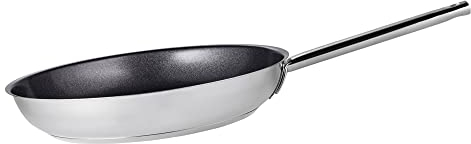 MEISTERKOCH Bratpfanne aus Edelstahl 28 cm Ø | Pfanne mit breitem Schüttrand und Keramik Antihaftbeschichtung, induktionsgeeignet, backofenfest bis 240°C