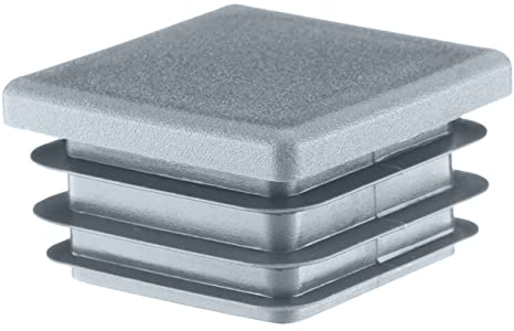 EMFA Lamellenstopfen 140x140 mm Grau – Kunststoff Vierkantstopfen für Vierkantrohre | Endkappen zur Rohrabdeckung - 4 Stück