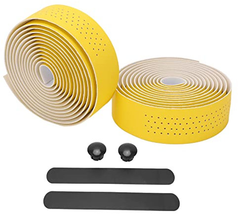 VGEBY Fahrradlenkerband, Schweißabsorption Fahrradlenkerwickelband für Rennradfahren(Gelb) Fahrräder