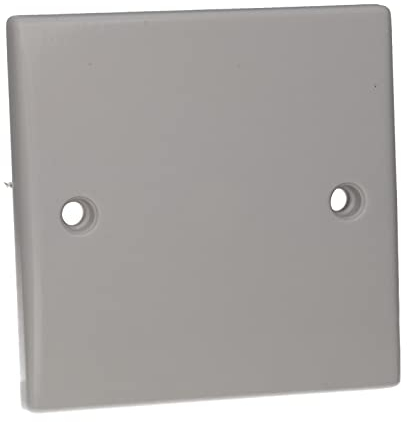 kenable 1 Gang Blanking Plate Cover Curved Edge Rounded Faceplate White [Single Blank Plate Cover]