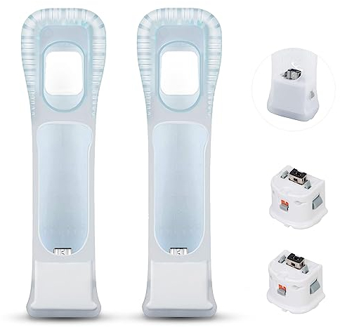bangbird Motion Plus Adapter Sensor W/Silikon Hülle für Nintendo Wii Fernbedienung, MotionPlus Adapter Beschleuniger, 2 Stück Weiß