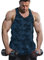 Lehmanlin Herren Sport Stringer Tank top,Bodybuilding Workout Tank Tops für das Fitnessstudio,Tägliches Training lässige T-Shirts Quick Dry(Blau, S)