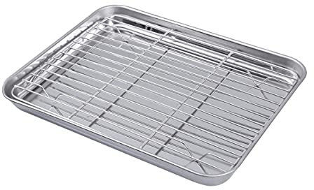 Kichvoe Serviertablett Kuchenblech 2 Stücke/Kochkoch Backblech mit Rektel Rektars Backwanne mit Abnehmbarem Kühlregal- Jelly- Rollschale- 26X20x2. 5Cm Backblech 35x30 42x29