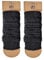 2X Natural Lambs Wool Women Leg Warmer- Blend of Lambs wool and Polyamide- Cable knitted Leg Warmer - One Size- Luxury Cold winter/Legwarmer (2X Black)