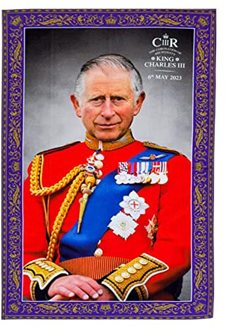 Elgate King Charles III Coronation Tea Towel Commemorative Collectable Memorabilia Souvenirs Gift (By LILAJ)