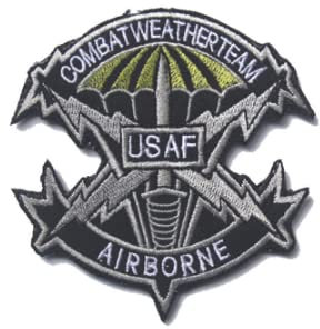 Combat Weather Team Airborne Militär-Aufnäher, Stoff, bestickt, taktische Aufkleber für Kleidung mit Klettverschluss