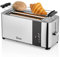 Zilan Toaster Edelstahl mit Brötchenaufsatz | Toaster 4 Scheiben | Doppelschlitz Toaster | 7 Stufen | Krümelschublade | LCD Display Touchscreen | Toastautomat | Abschaltautomatik