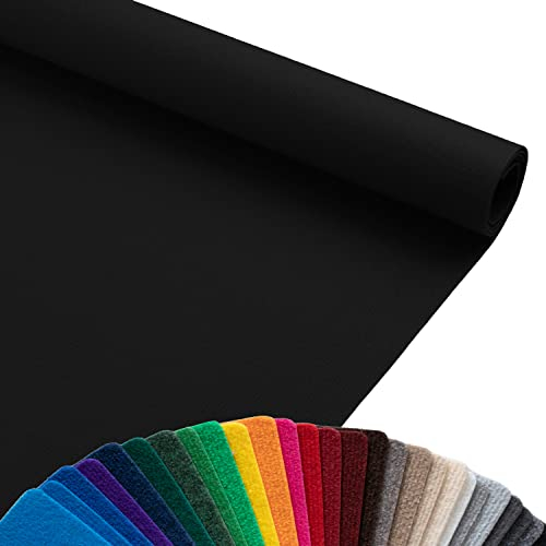 Primaflor Event-Teppich Meterware Dublin - Schwarz, Viele Farben, Schwer Entflammbarer Hochzeits-Läufer, B1 Messeteppich, Gangläufer, MUSTERSTÜCK