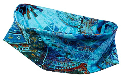 Britta Meier Breite Haarbänder Design-Art für Damen (Mandala-Blau-Türkis)
