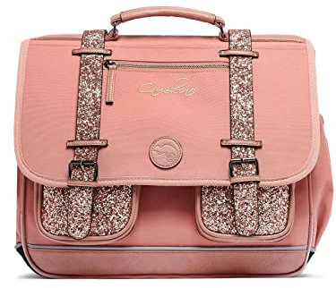 Schulranzen 41 cm Chamäleon Vintage Fantasy mit 3 Fächern – ideal für Grundschule und Schulanfang in CM1 und CM2 für Mädchen und Jungen, Rosa, one size