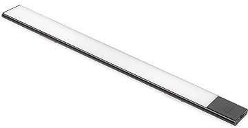 Emuca - LED-Einbauleuchte Kaus Black USB Aufladbar mit switch, 400mm, Schwarz, Kunststoff und Aluminium