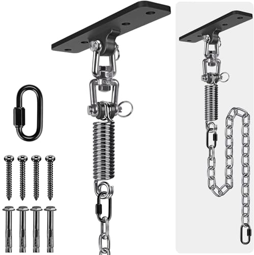 Dolibest Punch Bag Hanger Boxing Ceiling Hook 4 Hole Swing Beam Bracket | Climbing Frame Wooden Concrete,Swivel,Hanging Chair Punching Bag Yoga Rope Chain Fitness Ring,4 Hole,Screw Anchor