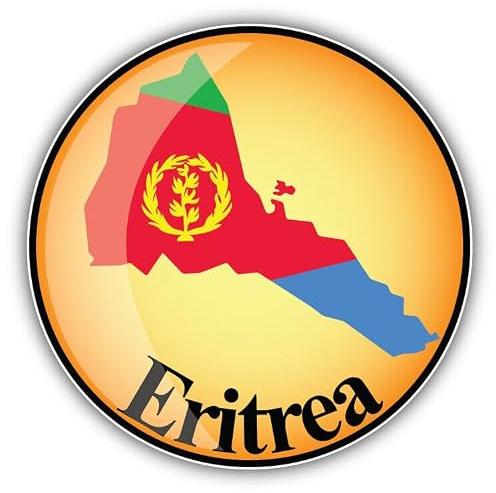 Eritrea Karte mit Flagge H959 Autoaufkleber Sticker Aufkleber 12 cm | Weitere Motivbegriffe: Fahne, Wappen; Selbstklebende Folie für Fahrzeug und glatte Oberflächen