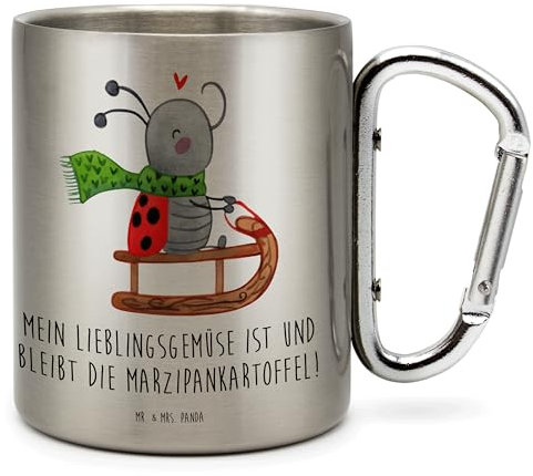 Mr. & Mrs. Panda Edelstahlbecher Smörle Rodeln - Geschenk, Weihnachtsdeko, Winter, Tasse, Edelstahltasse, Schlittenfahren, Heiligabend, Camping,