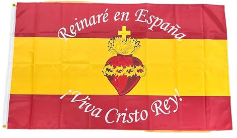 Gemelolandia Bandera Del Sagrado Corazón España 90x150cm | Bandera Cristo Rey