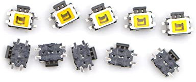 GEEKAA 10 Morceaux YD-3414 4 Broche SMT SMD Interrupteur de Bouton-Poussoir Tactile de tact latéral Charge nominale DC12V 0,5A