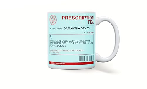 forefrontdesigns Personalised Prescription Coffee Mug – Funny Novelty Tea & Pharmacy Mug, Nurse & Pharmacist Gift, Medical Coffee Cup for Doctors, Paramedics & Drinkers