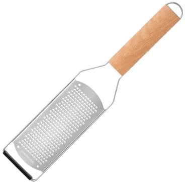 Kitchen Cheese Grater Lemon Zester Flat Handheld Grater Ergonomic Natural Wood Handle