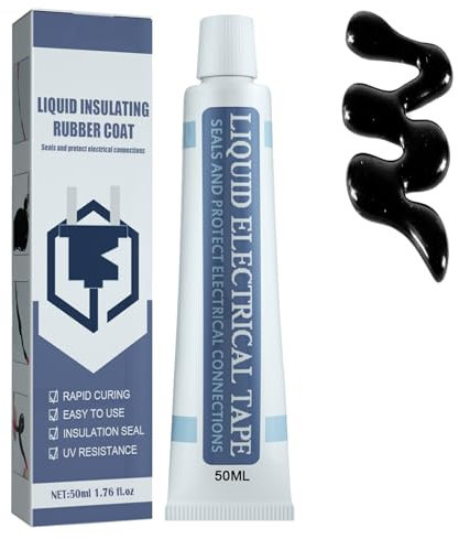 Liquid Electrical Sealing Tape,Waterproof Insulating Glue,Electric Liquid Tape,Fast Dry Electrical Tape Waterproof Black,Black Liquid Insulation Glue,Liquid Insulation Tape,Cable Repair Liquid,50ML