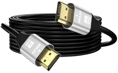 grofyllaa 4K Cable Hdmi 7 m, Hdmi de alta velocidad 2.0 Cable 4K@60Hz 2K@120Hz, conector chapado en oro HDCP 2.2 &2.3 para HDTV/Blu Ray reproducción/proyectores/portátiles /PS4/PS5 (plata)