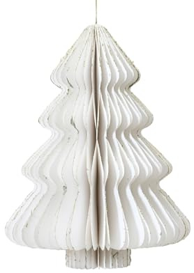 Decoris Baum Papier weiß 15cm