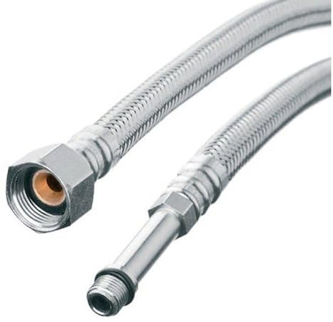 pokm toolsmarket – 1000mm Panzerschlauch ÜM 3/8 x M10x1 AG lang, Flexibler Schlauch 3/8 Zoll Überwurf, Flexschlauch DN8, Verbindungsschlauch für Armatur Sanitär Schlauch, Edelstahl Flexschlauch