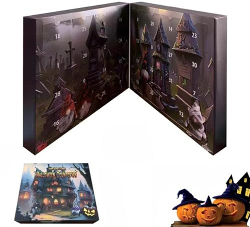 Halloween-Gnom-Adventskalender 2024,Halloween Adventskalender 2024,2024 Halloween Gnome Advent Calendar,Halloween Weihnachts Countdown Kalender,Halloween Gnome Dekoration Sammlerstück Spielzeug(C)