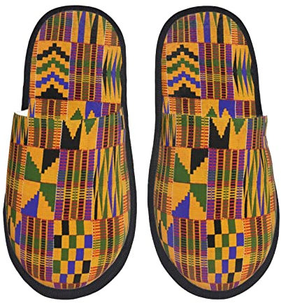 Schlappen Ghana Kente Slippers Leicht Filzpantoffeln Weiche Damen Herren Hausschuhe Für Damen, Herren, Unisex L