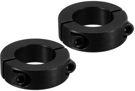 PATIKIL Geteilte Stellringe 28mm Langweilige 48mm OD 26mm Dicke, 2er-Pack 45#Aluminiumlegierung Tiefenanschlagringe Klemm mit Gewindestift für die Maschinenbauindustrie, Schwarz