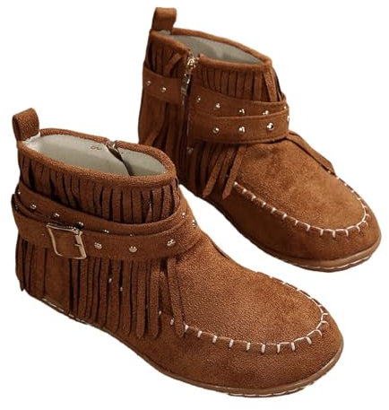 Generico Stivaletti Donna Autunno Tacco Basso, Stivaletti da Donna Impermeabile Eleganti, Stivaletti Antivento Scarponcini Casual Chelsea Boots Donna Bassi, Stivali Texani Donna