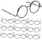 FELTECHELECTR Puppenbrille Miniatur Puppenbrillen Metallische Runde Rahmenlose Brillen Für Puppen Und DIY Projekte Klassisches Zubehör Für Puppenhaus Und Bastelarbeiten Puppen Brille