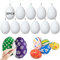 UNOLIGA Huevos de Pascua para Pintar Niños, Huevos de Pascua para Decorar, 36pcs Huevos de Plastico Blanco, con Colgador Resistente